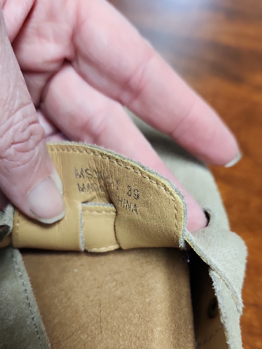 Ina Suede Slip-On Mules with Buckle in Light Gray - Picture 3 of 3